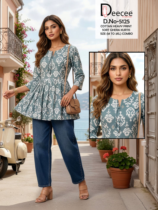 Premium Cotton Floral Print Peplum Kurti